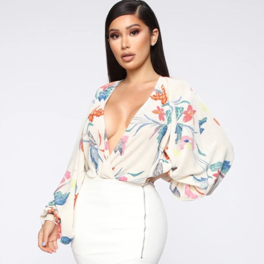 Laying On Flowers Bodysuit - Ivory/combo